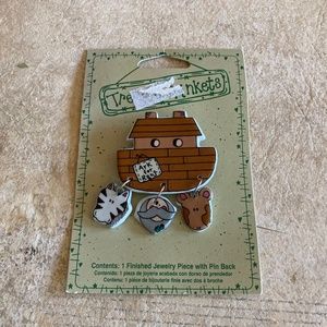 Vintage 1997 Trenas Trinkets Noah’s Ark Ceramic Pin New